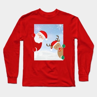 Curious Santa and Rudolf Long Sleeve T-Shirt